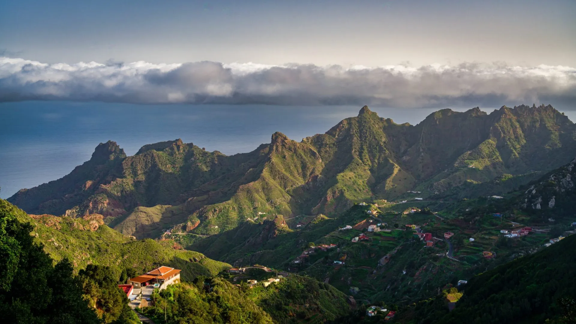 Aerial view of the Anaga rural park. Tenerife, Canary Islands